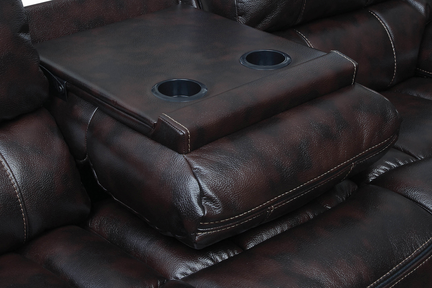 Coaster - Willemse Motion Sofa With Drop-Down Table in Dark Brown