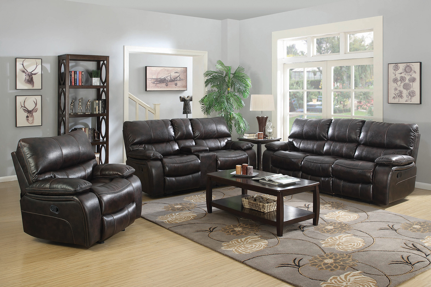 Coaster - Willemse Motion Sofa With Drop-Down Table in Dark Brown