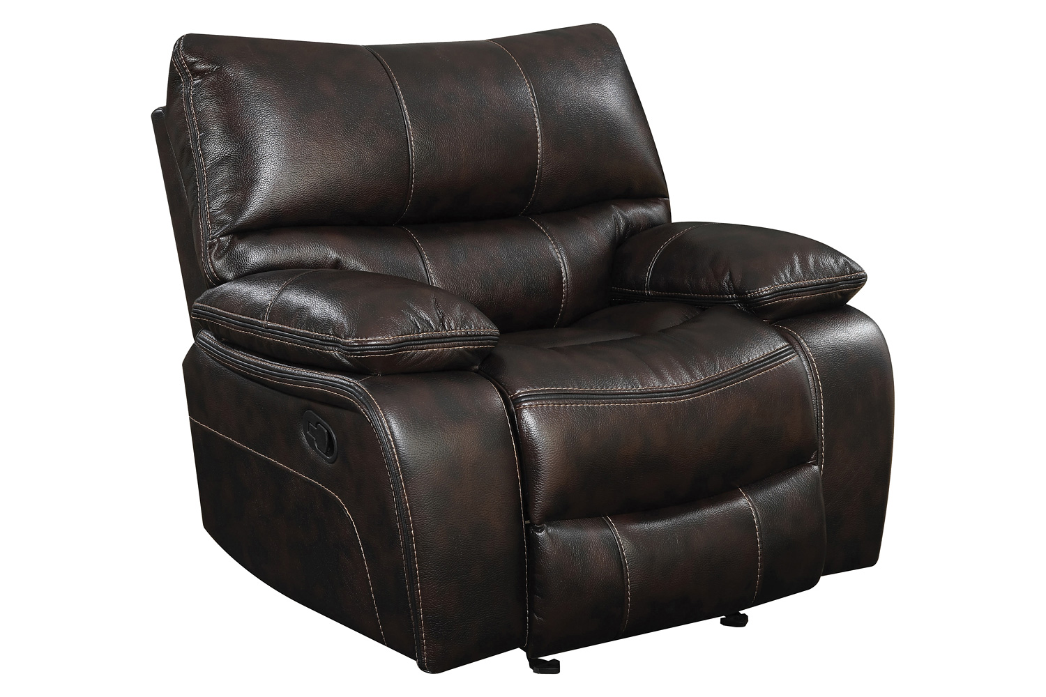 Coaster Willemse Upholstered Pillow Top Arm Living Room Set with Glider Recliner - Dark Brown