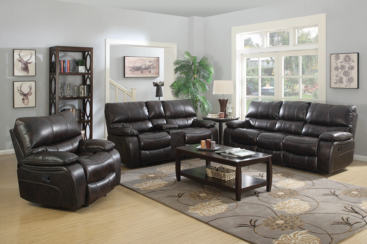 Coaster Willemse Motion Loveseat with Console - Dark Brown