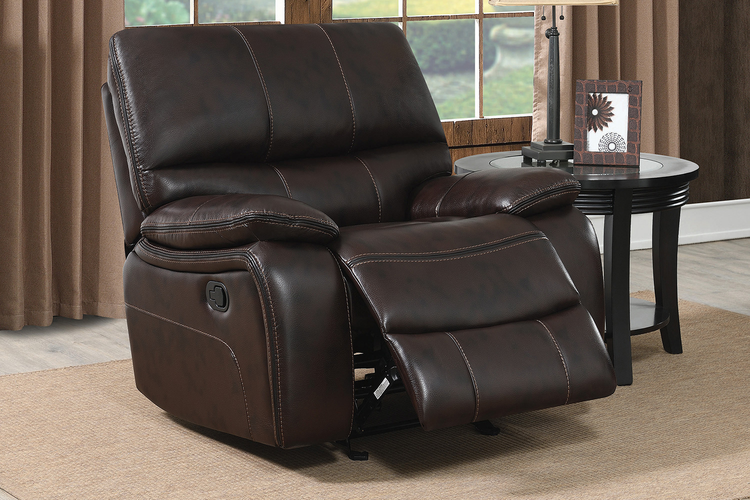 Coaster™ Willemse Upholstered Glider Recliner - Dark Brown