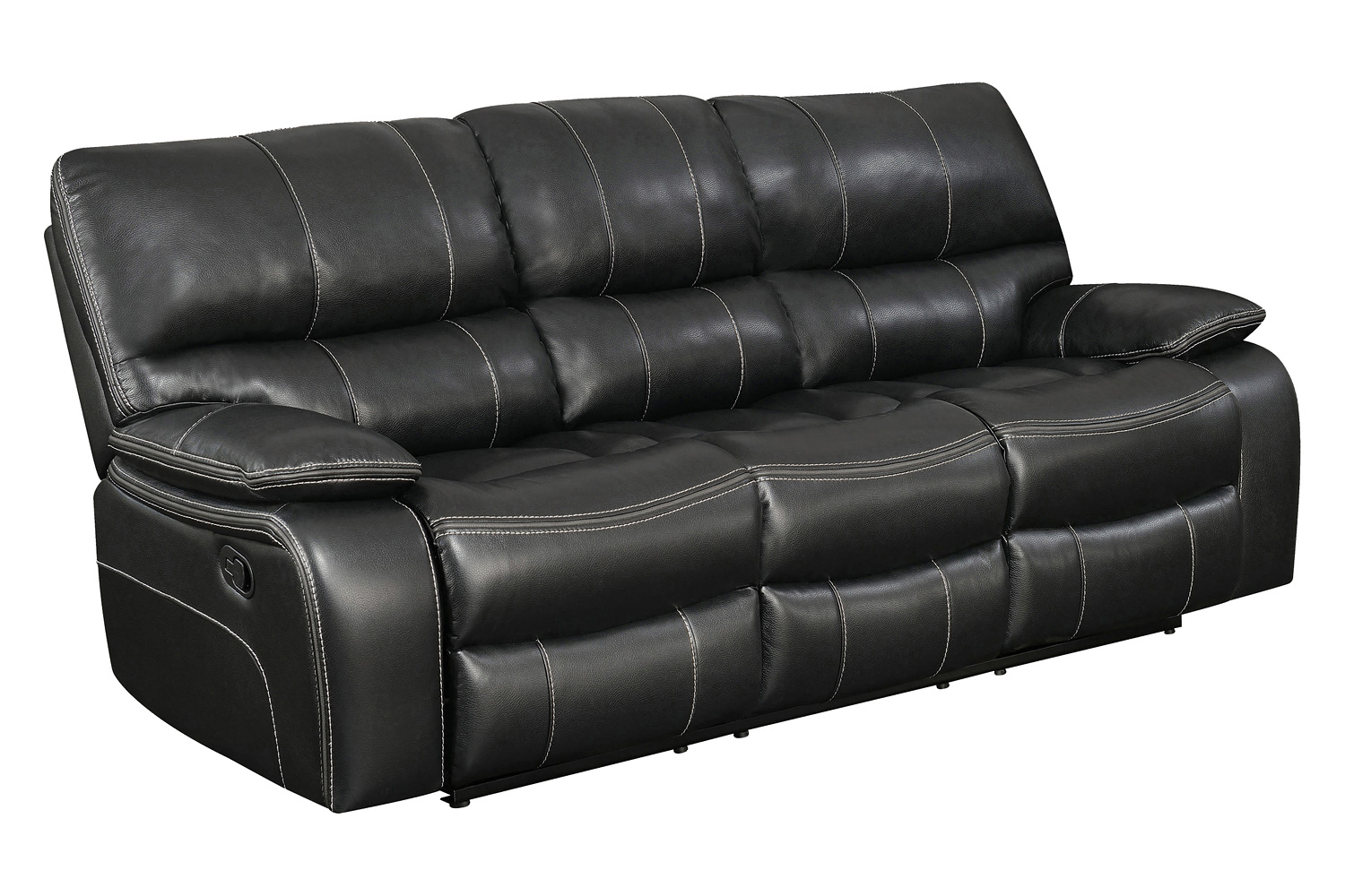 Coaster Willemse Upholstered Pillow Top Arm Living Room Set with Glider Recliner - Black