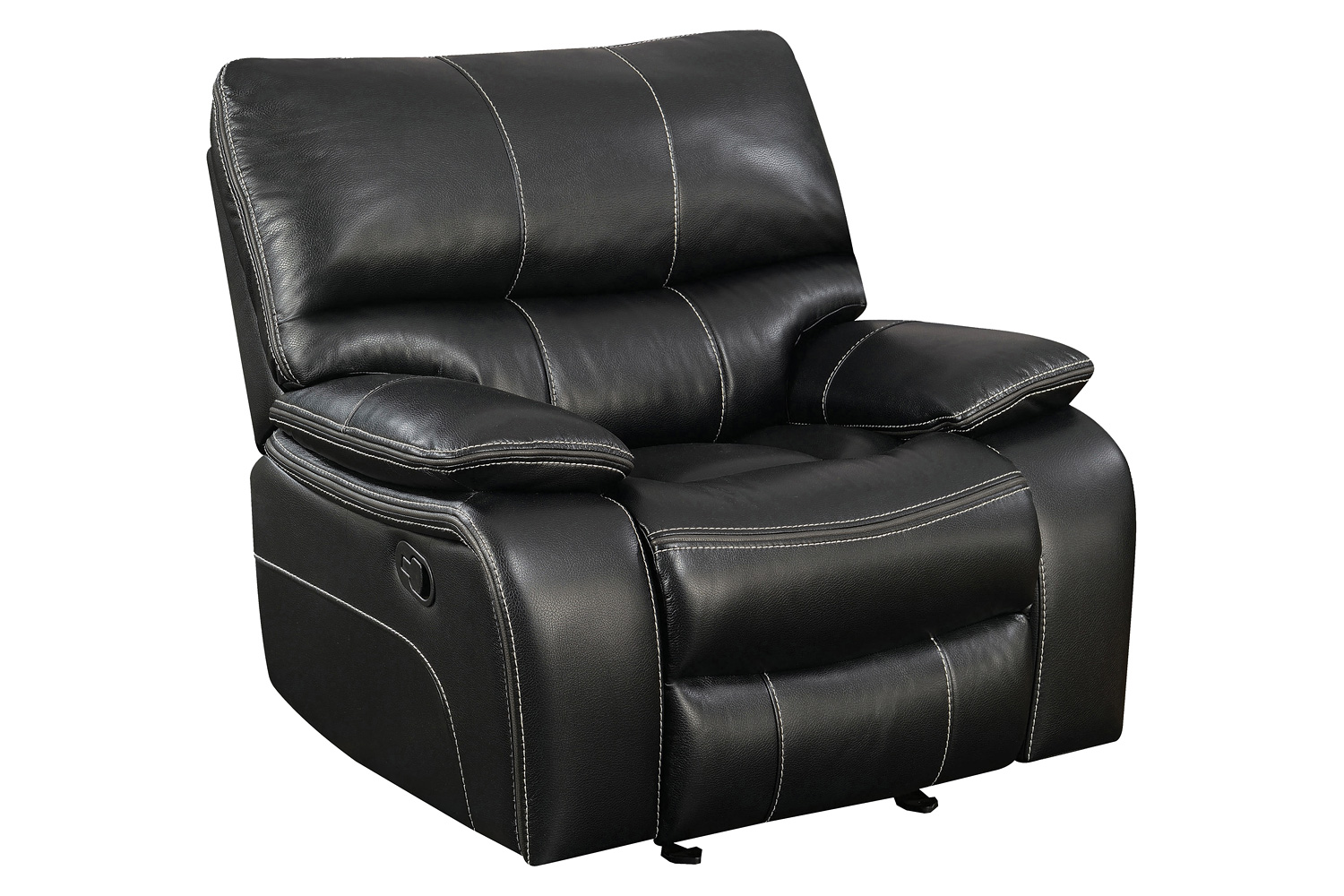 Coaster Willemse Upholstered Pillow Top Arm Living Room Set with Glider Recliner - Black