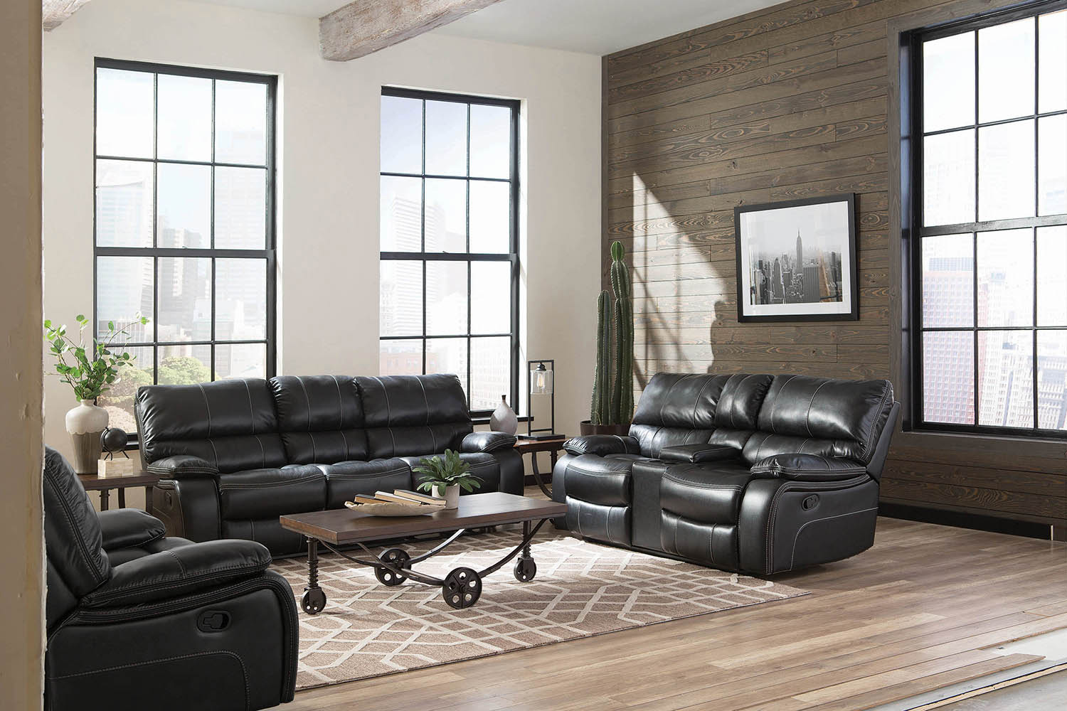 Coaster Willemse Motion Loveseat with Console - Black