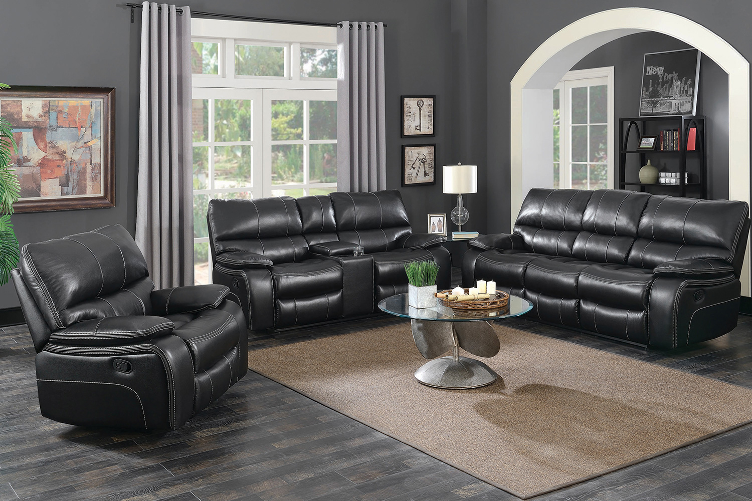 Coaster Willemse Motion Loveseat with Console - Black