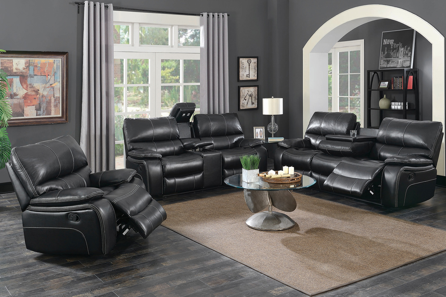 Coaster™ Willemse Upholstered Glider Recliner - Black