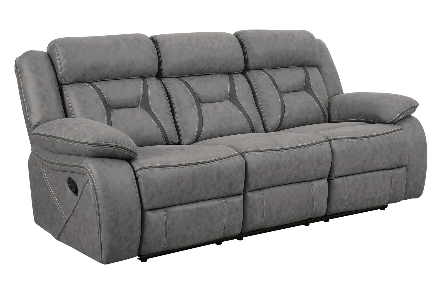 Coaster Higgins Upholstered Tufted Living Room Set with Glider Recliner - Gray