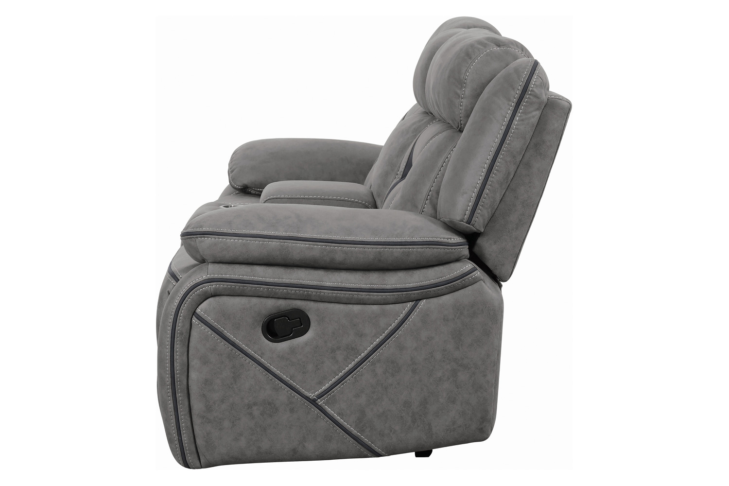 Coaster Higgins Pillow Top Arm Motion Loveseat with Console - Gray