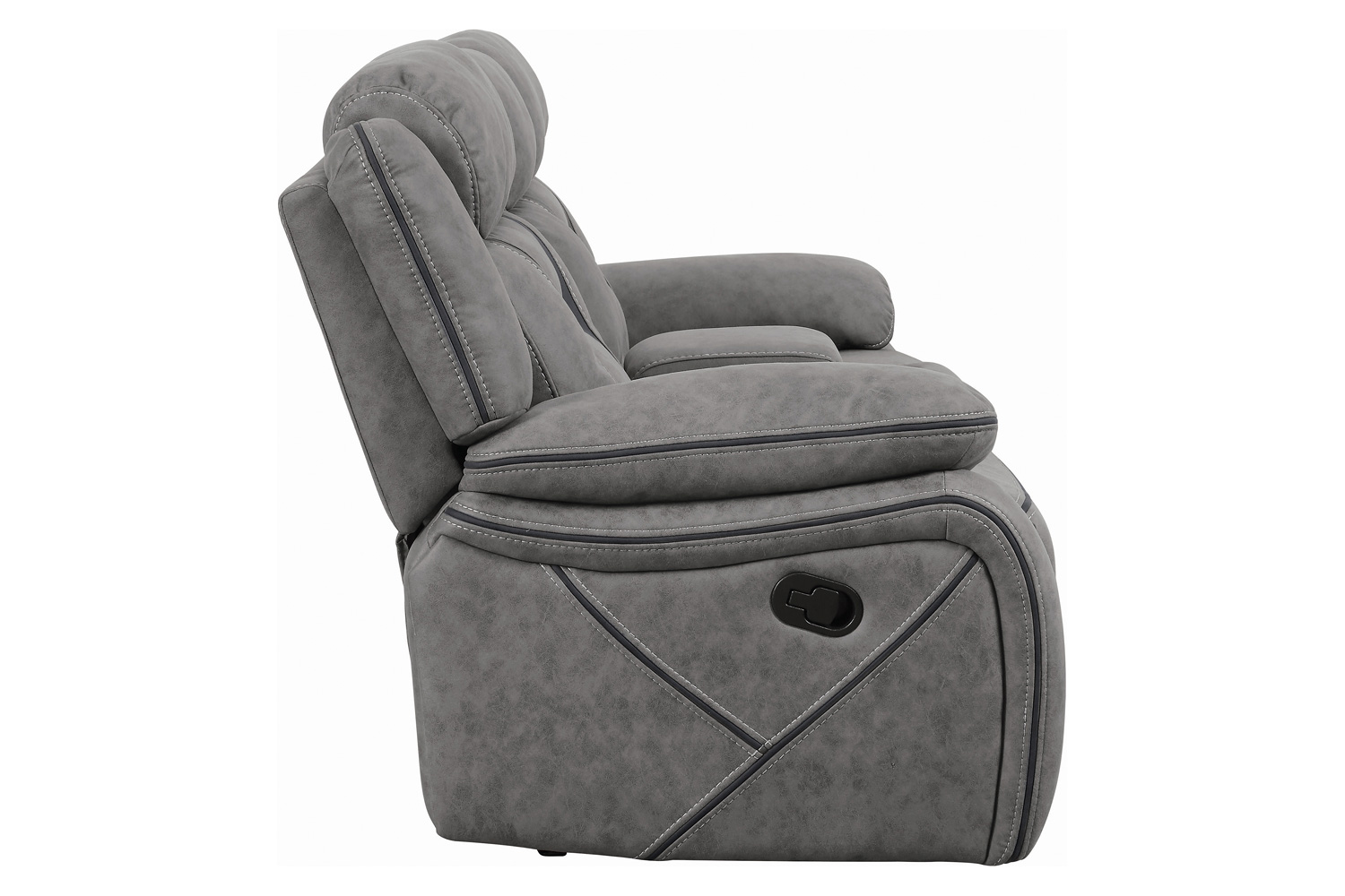 Coaster Higgins Pillow Top Arm Motion Loveseat with Console - Gray