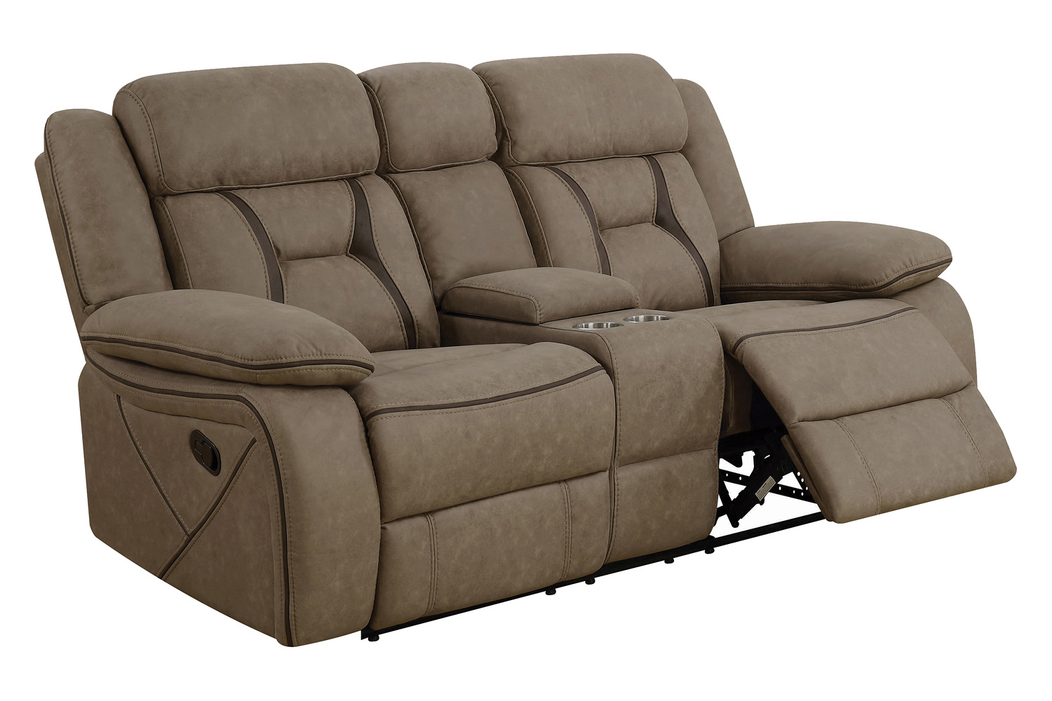 Coaster Higgins Pillow Top Arm Upholstered Motion Sofa - Tan