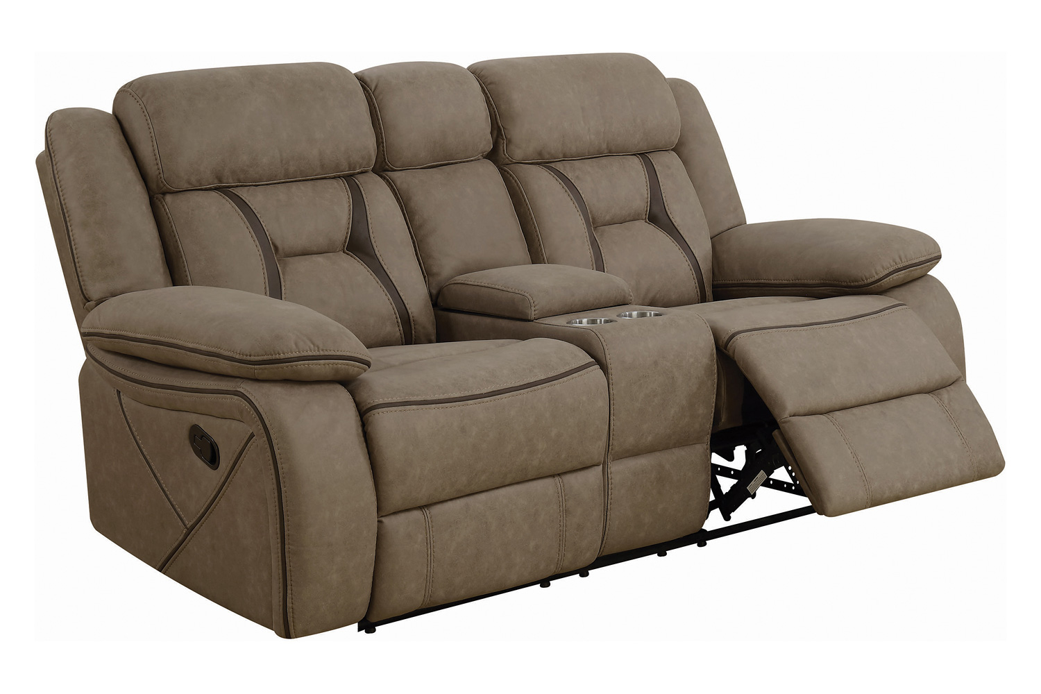 Coaster - Higgins Pillow Top Arm Motion Loveseat with Console