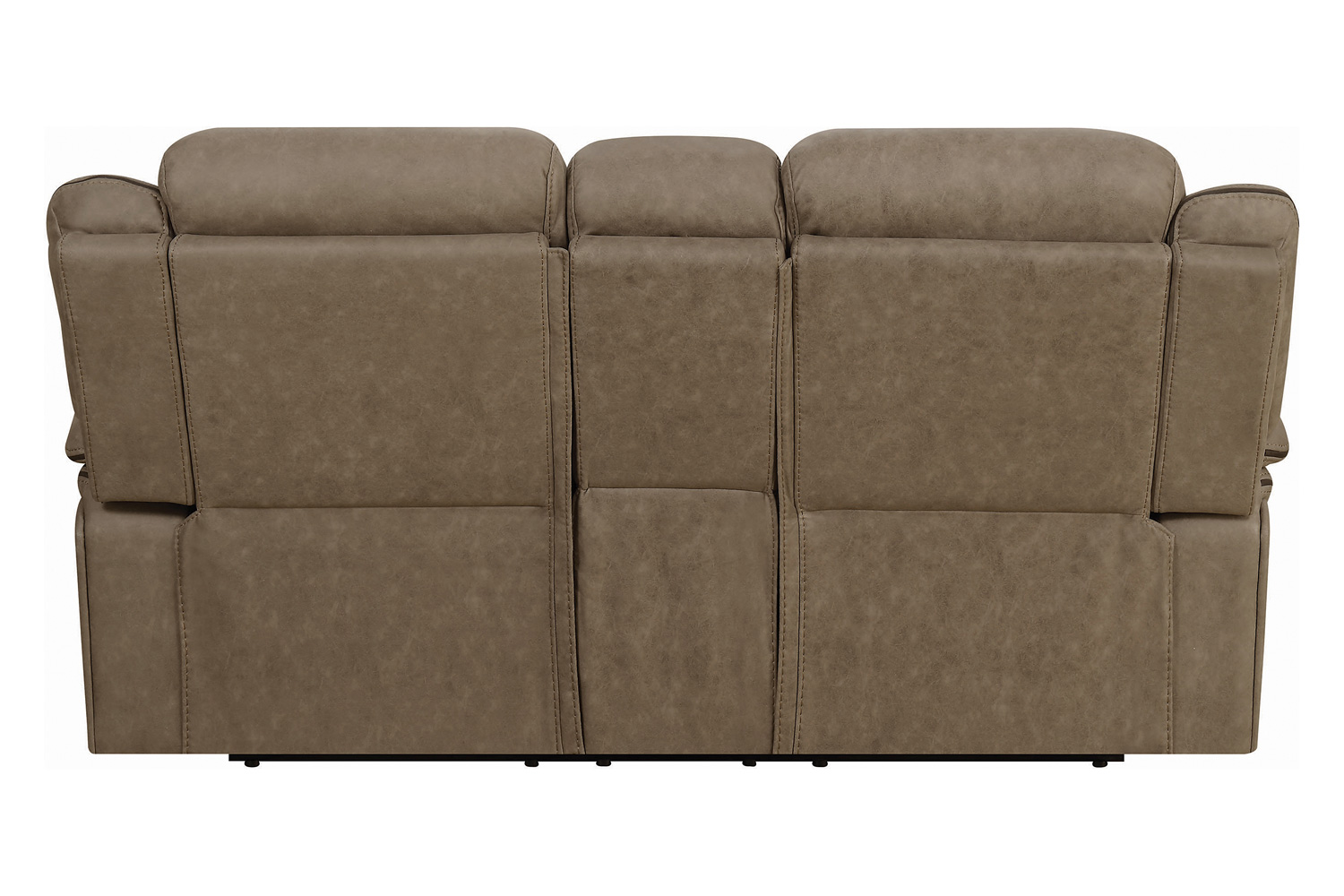 Coaster Higgins Pillow Top Arm Motion Loveseat with Console - Tan