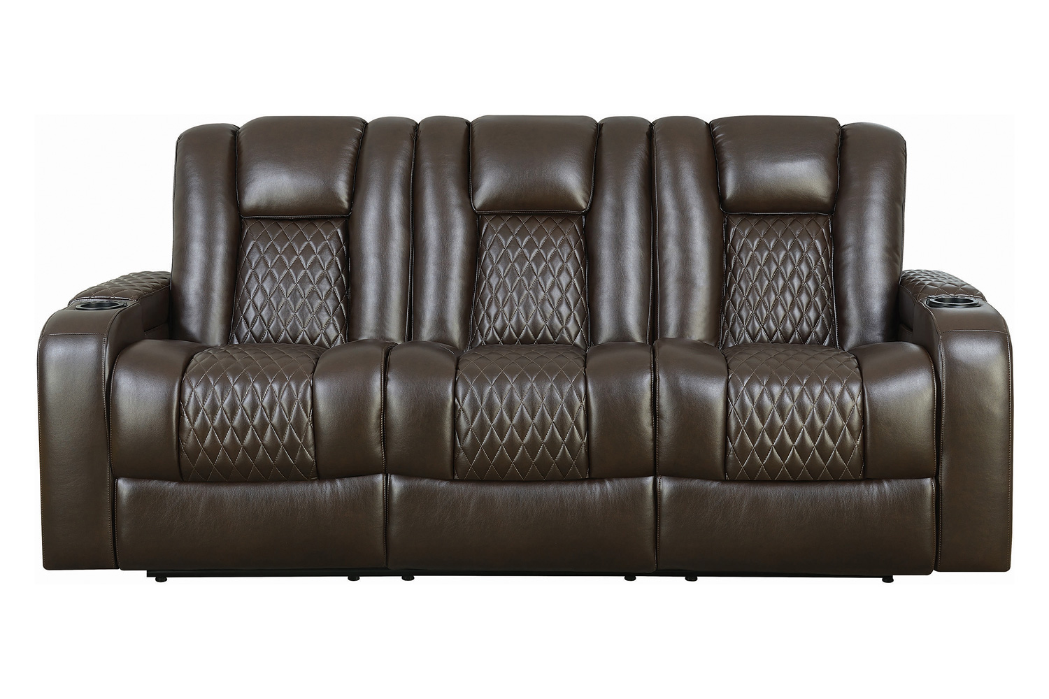 Coaster - Delangelo Power Sofa With Drop-Down Table in Brown