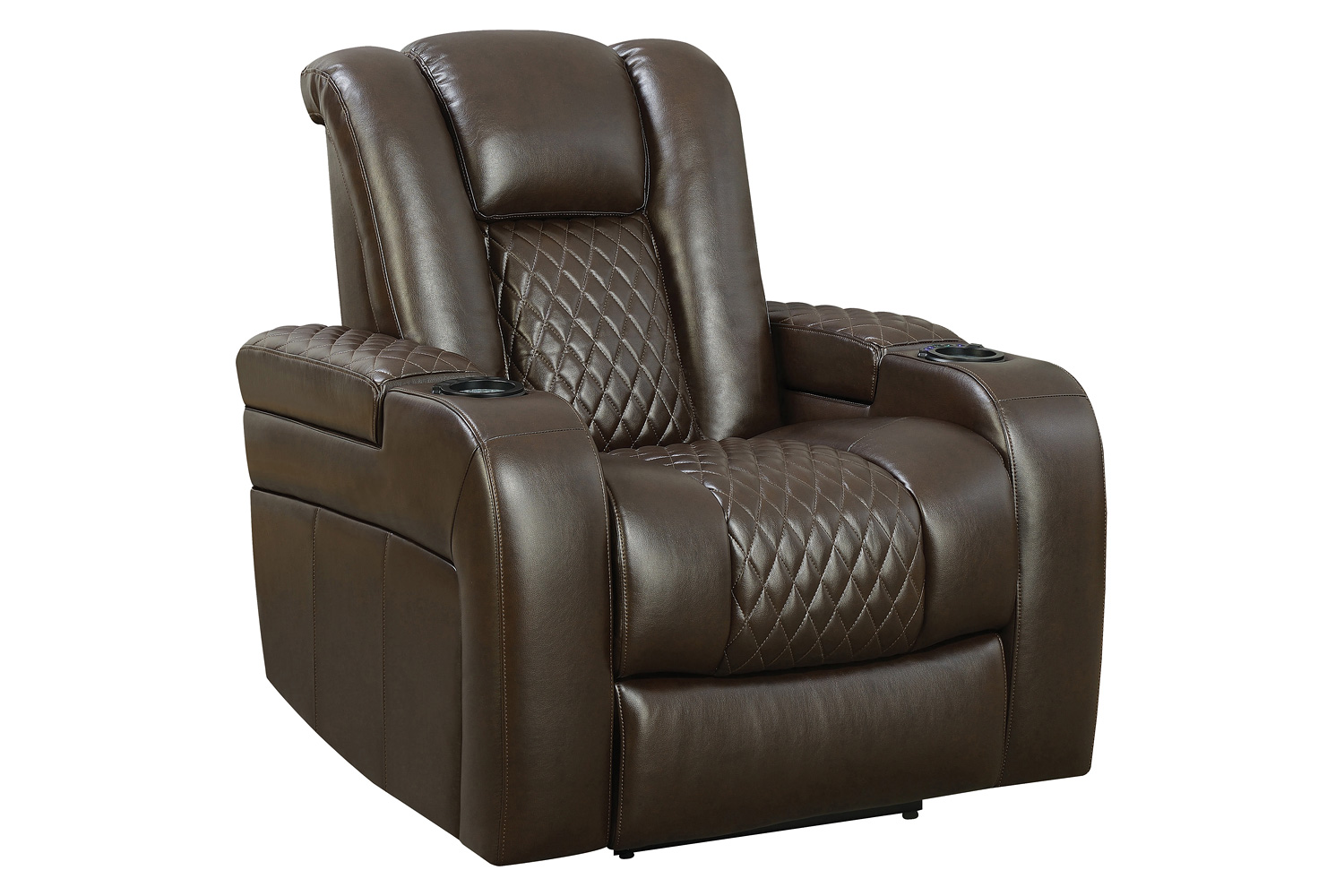 Coaster Delangelo Upholstered Tufted Living Room Set With Power Recliner - Brown