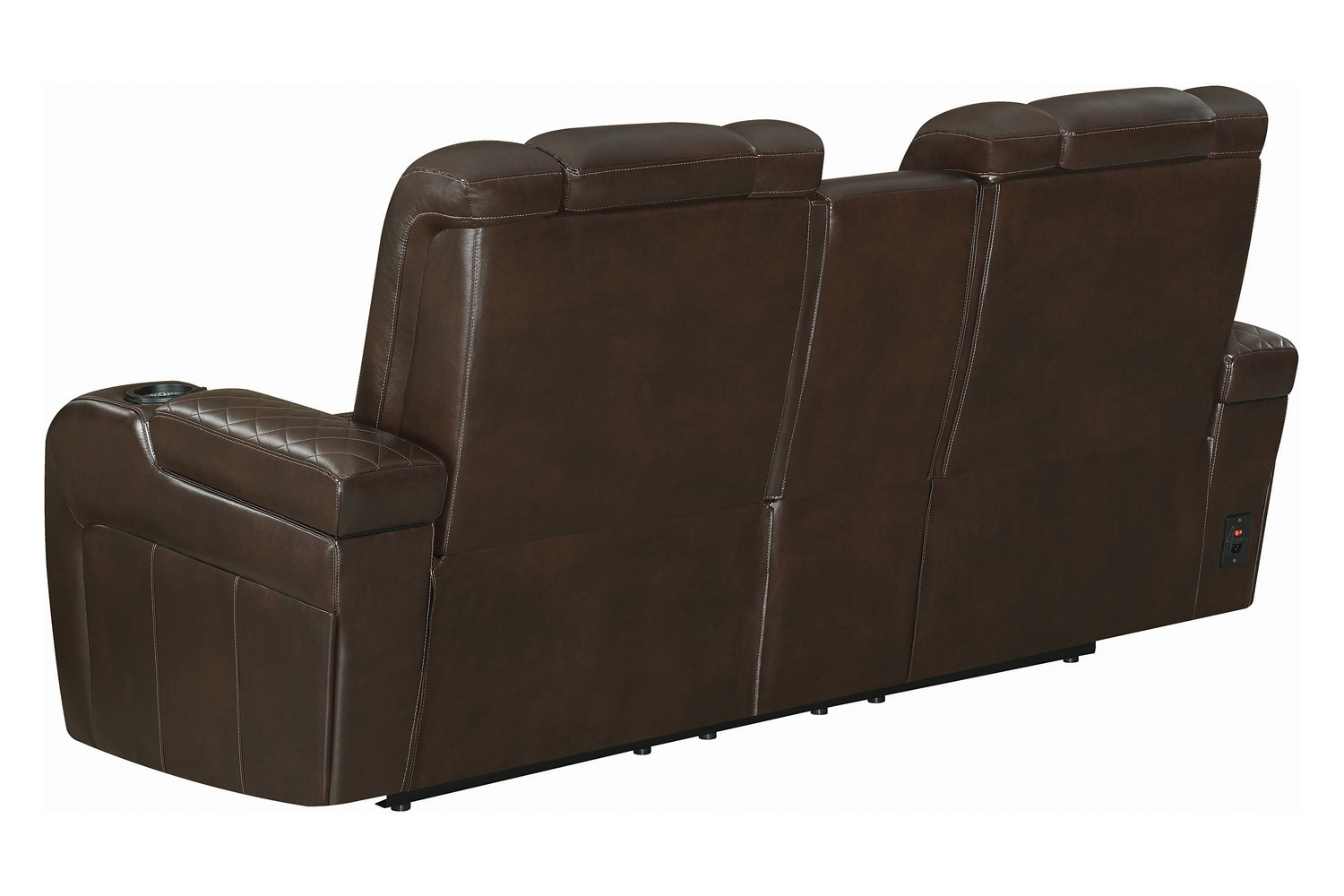 Coaster - Delangelo Power Loveseat With Drop-Down Table in Brown