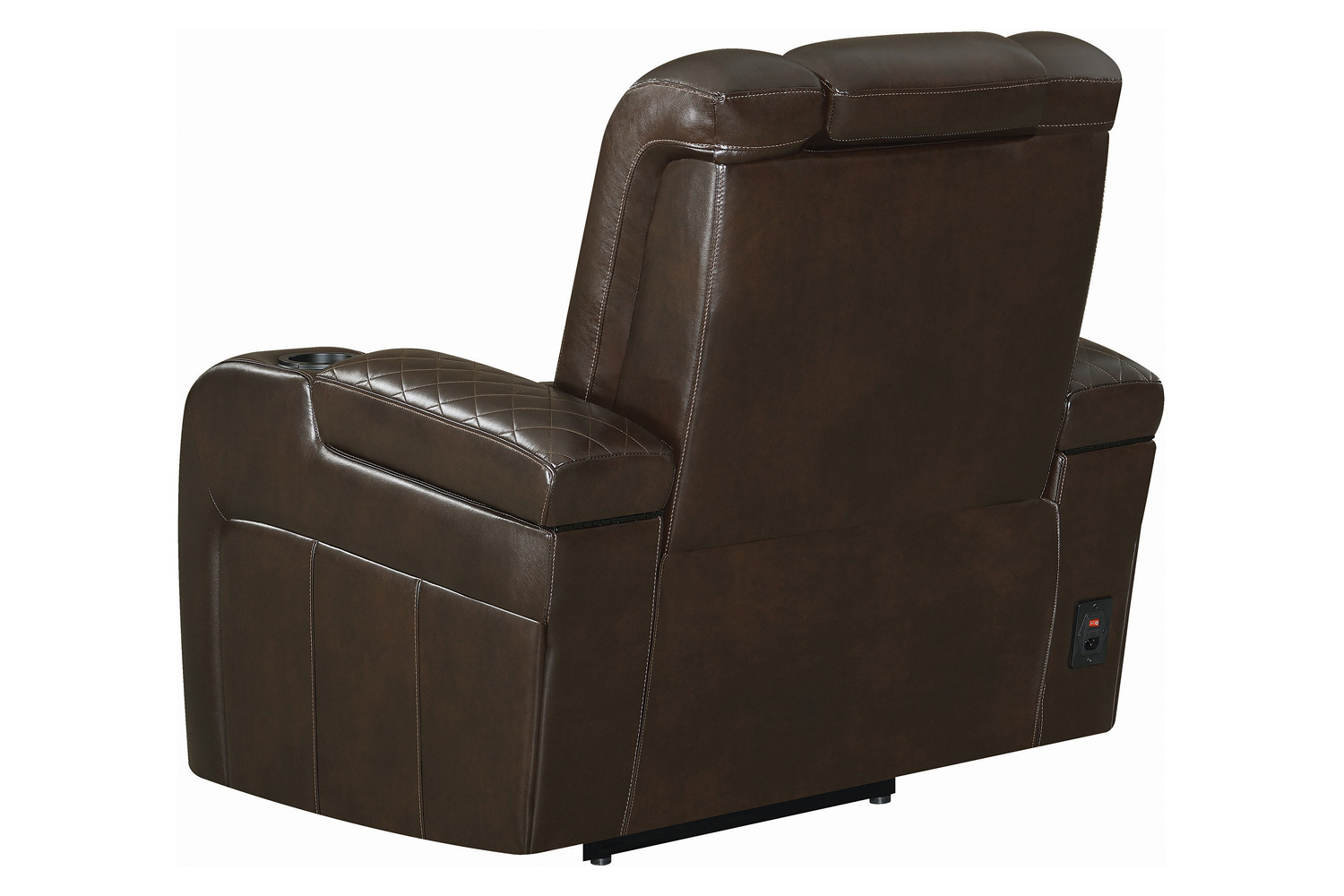 Coaster™ Delangelo Power Recliner With Cup Holders - Brown/Black