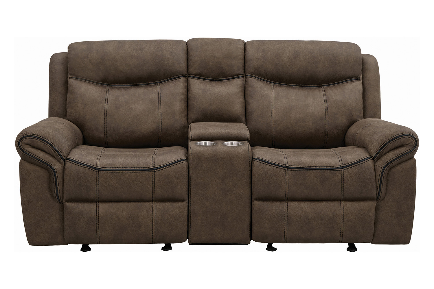 Coaster Sawyer Glider Loveseat with Console - Macchiato