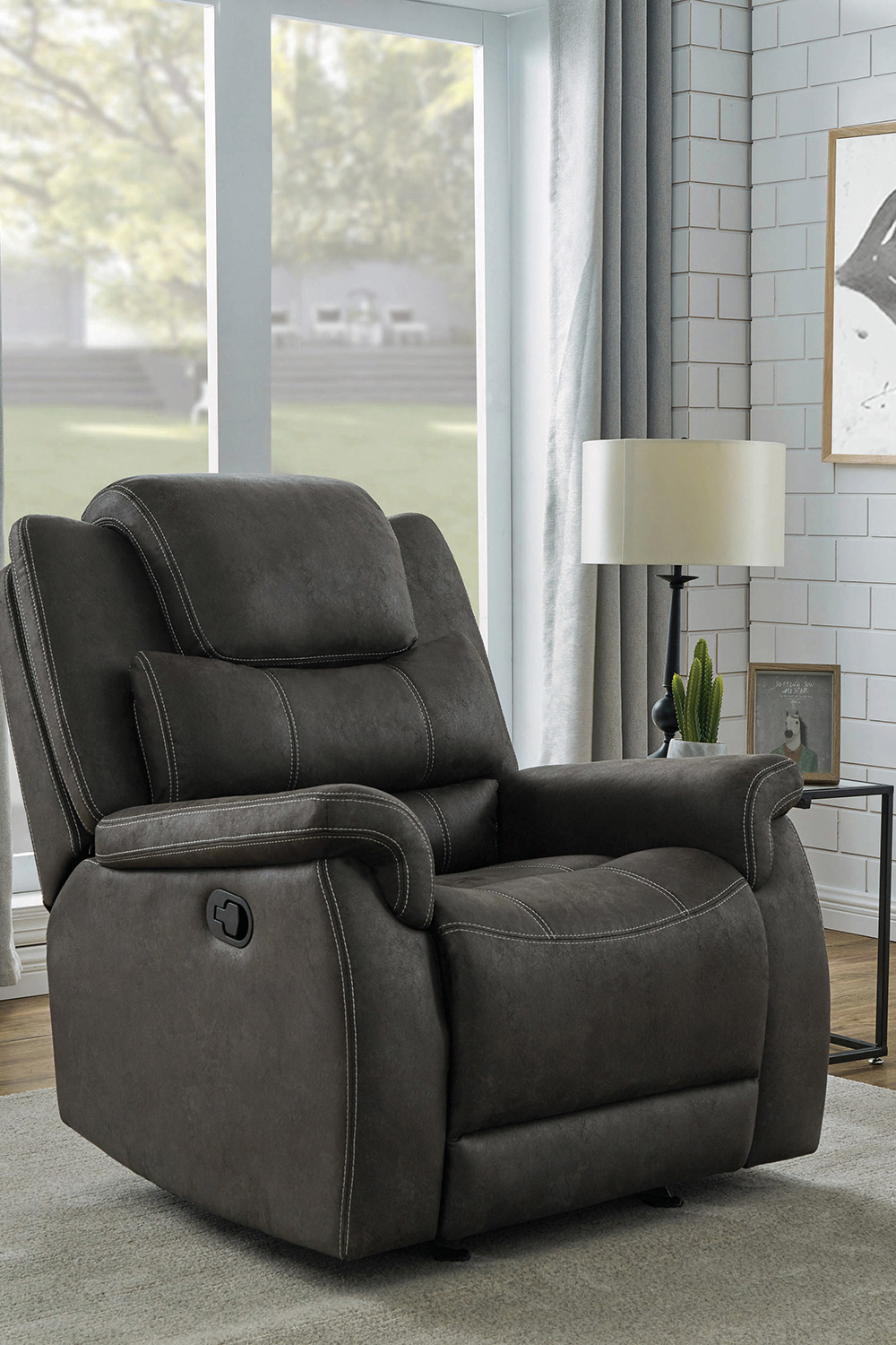 Coaster™ Wyatt Upholstered Glider Recliner - Gray