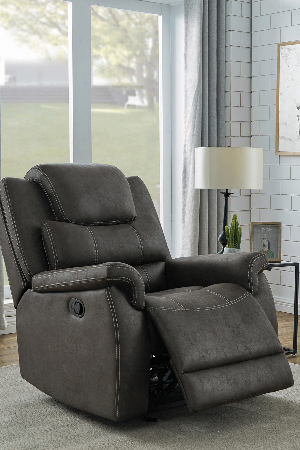 Coaster™ Wyatt Upholstered Glider Recliner - Gray