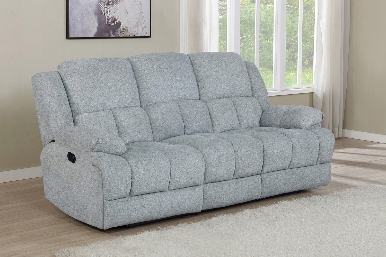 Coaster Waterbury Upholstered Motion Sofa - Gray