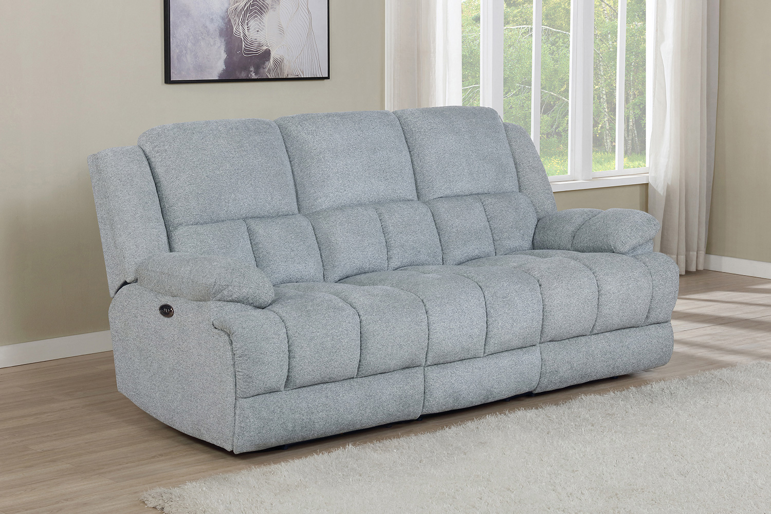 Coaster Waterbury Upholstered Motion Sofa - Gray