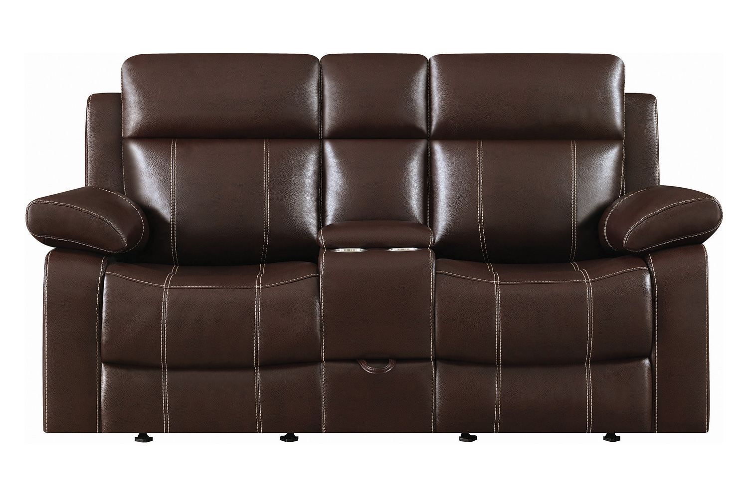 Coaster Myleene Glider Loveseat with Console - Chestnut