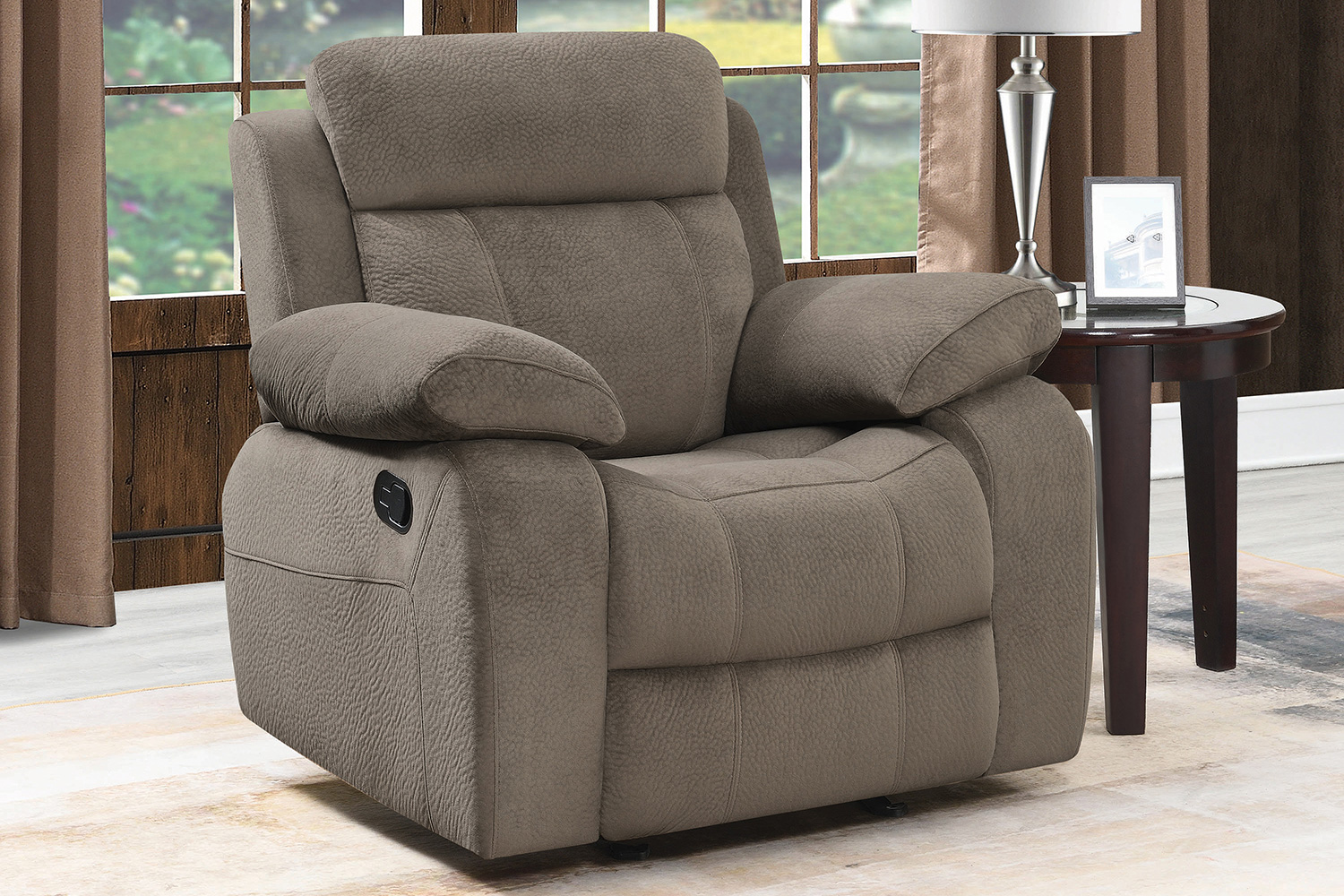 Coaster™ Myleene Pillow Top Arm Glider Recliner - Mocha