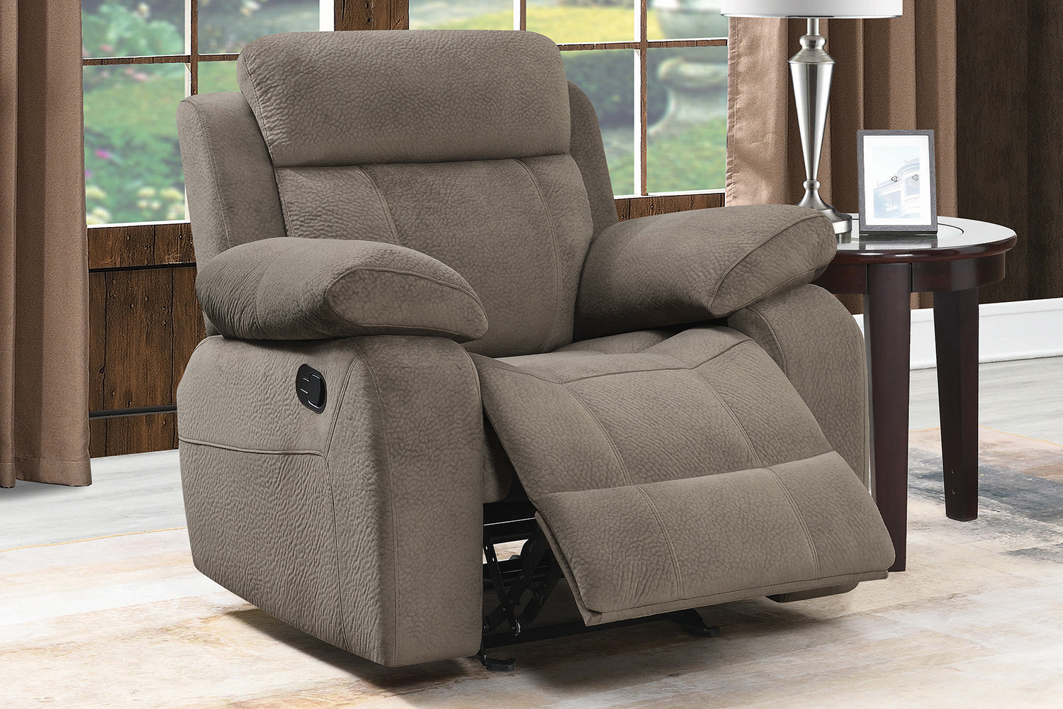 Coaster™ Myleene Pillow Top Arm Glider Recliner - Mocha