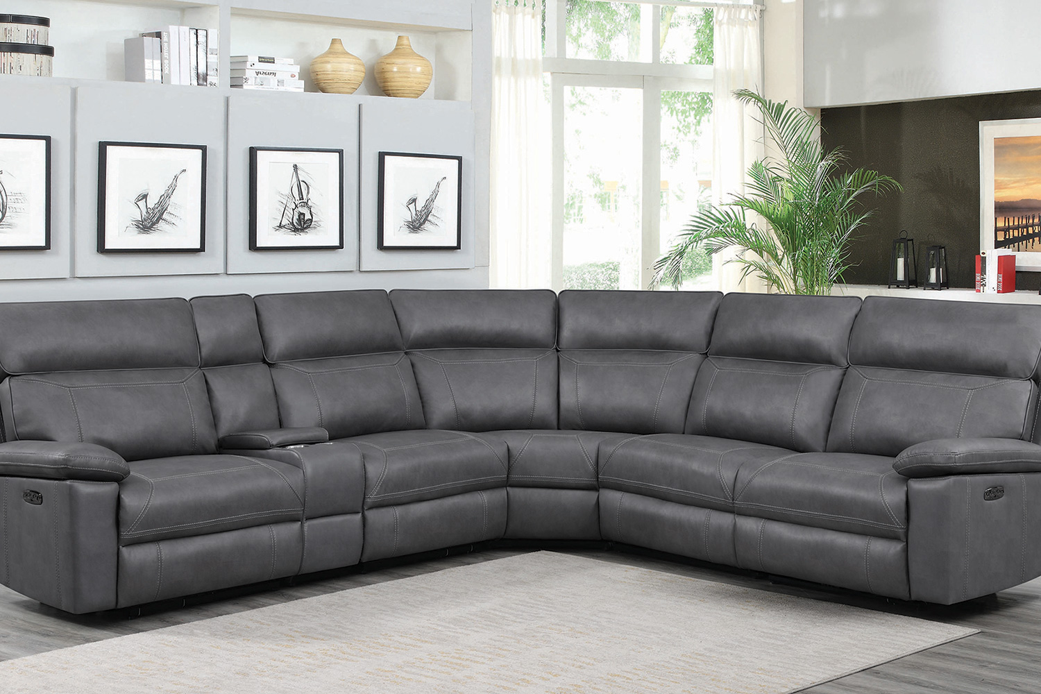 Coaster Albany 6-Piece Power Sectional - Gray