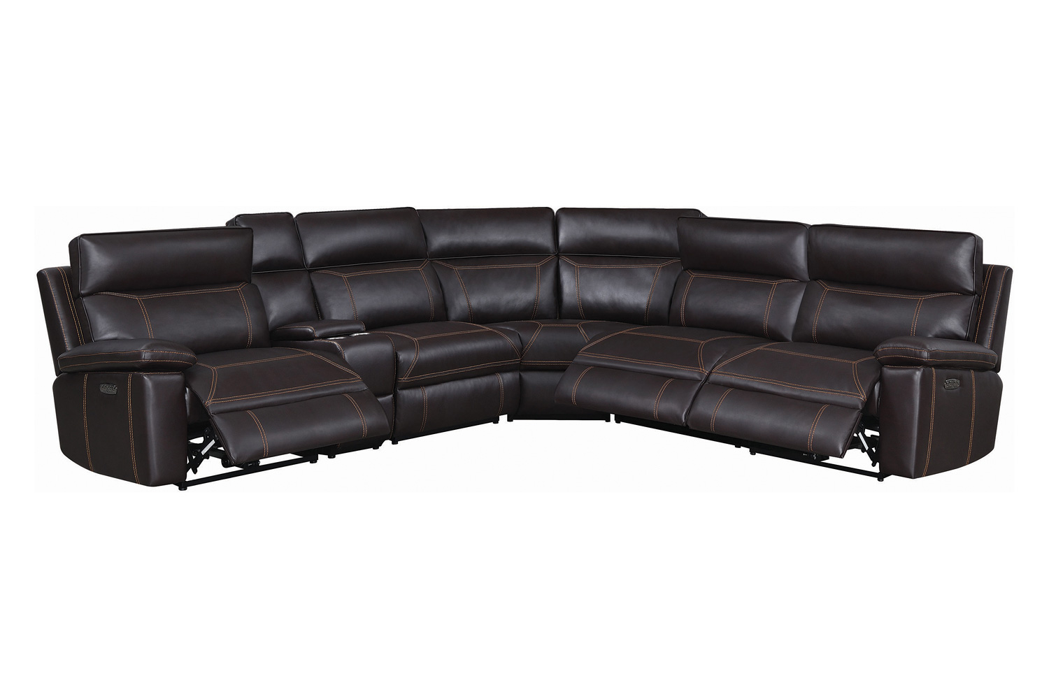 Coaster Albany 6-Piece Power Sectional - Brown