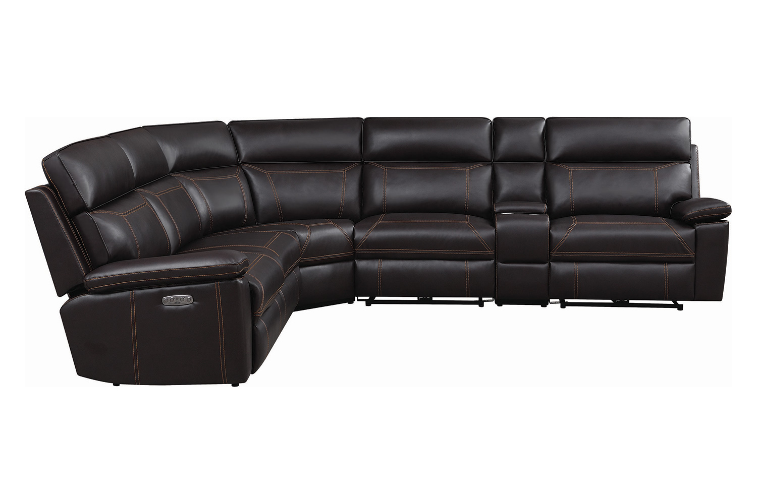 Coaster Albany 6-Piece Power Sectional - Brown