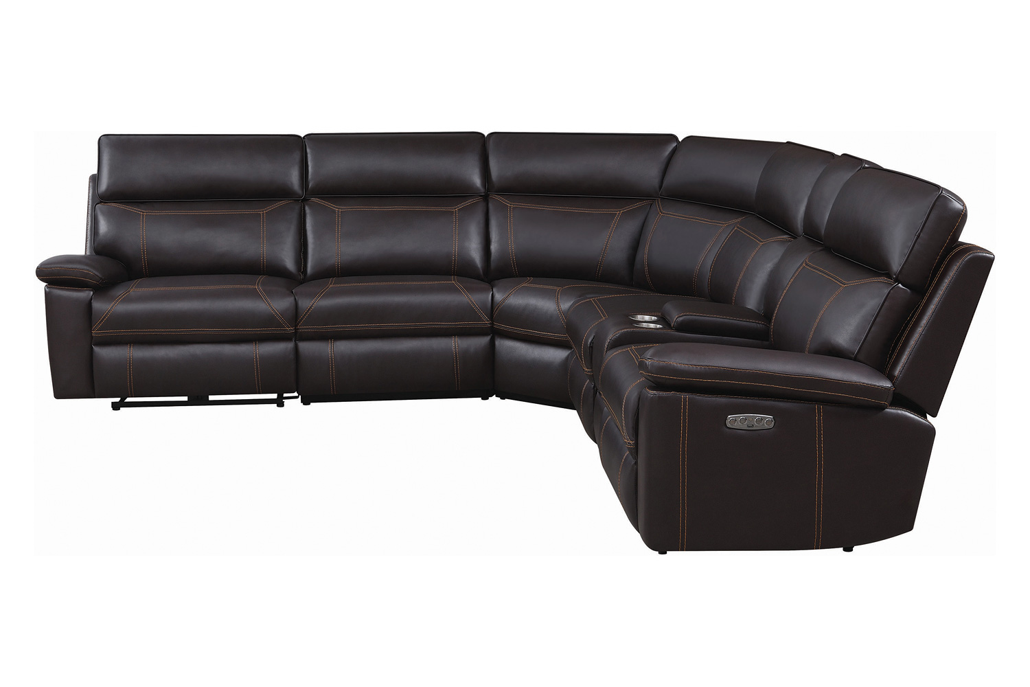 Coaster Albany 6-Piece Power Sectional - Brown