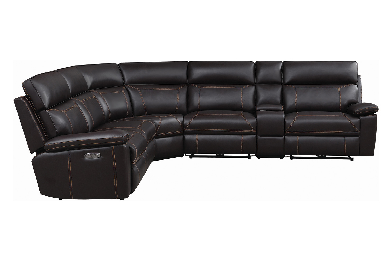 Coaster Albany 6-Piece Power Sectional - Brown