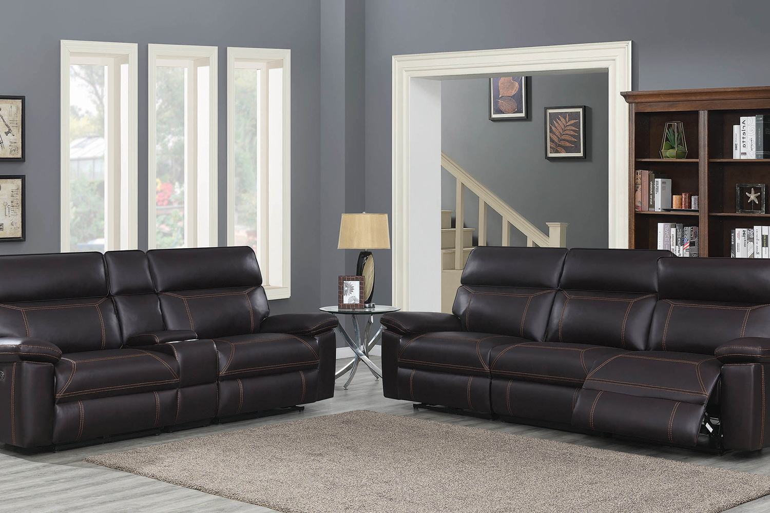 Coaster Albany Upholstered Power Reclining Seat And Power Headrest Sofa - Brown