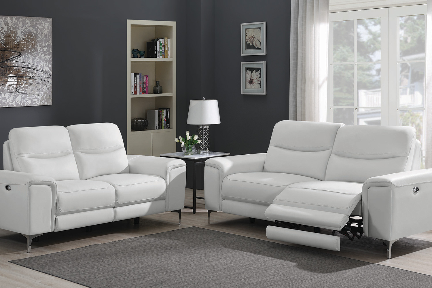 Coaster - Largo Upholstered Power Sofa in White