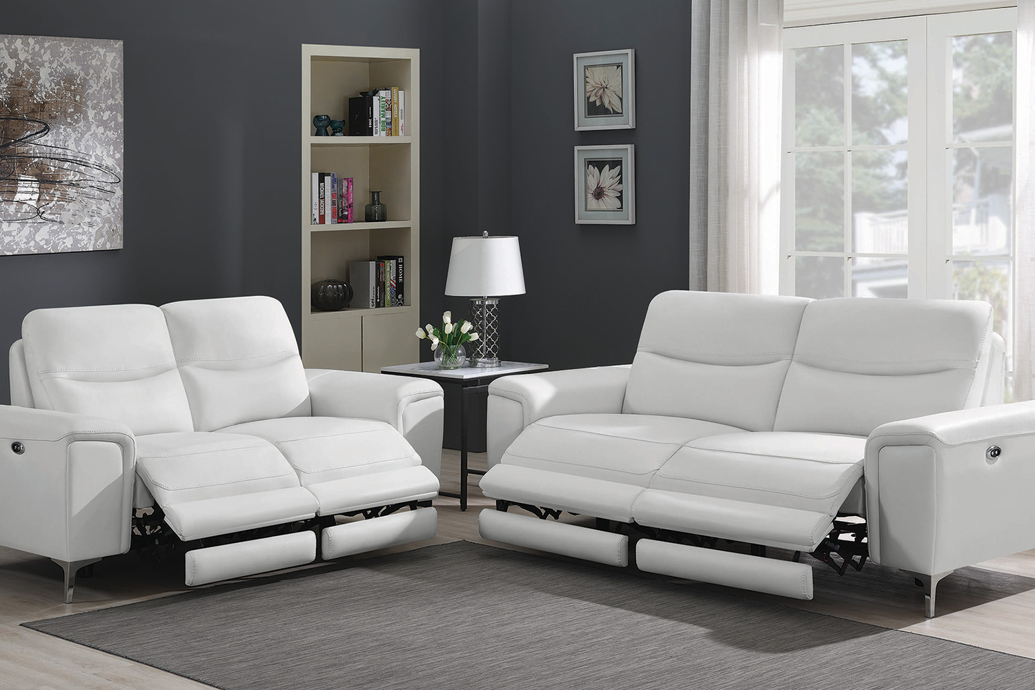 Coaster - Largo Upholstered Power Sofa in White