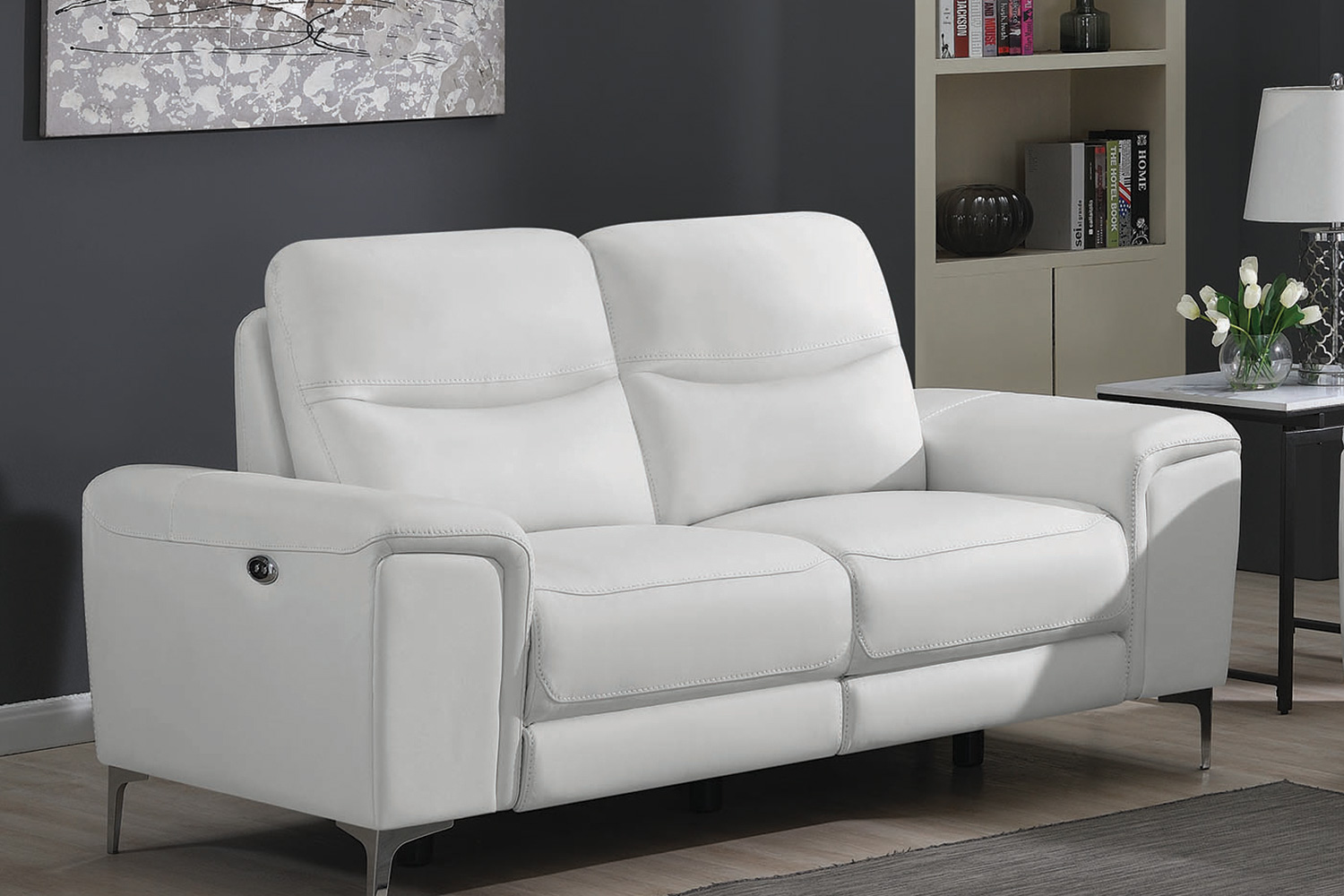 Coaster - Largo Upholstered Power Loveseat in White