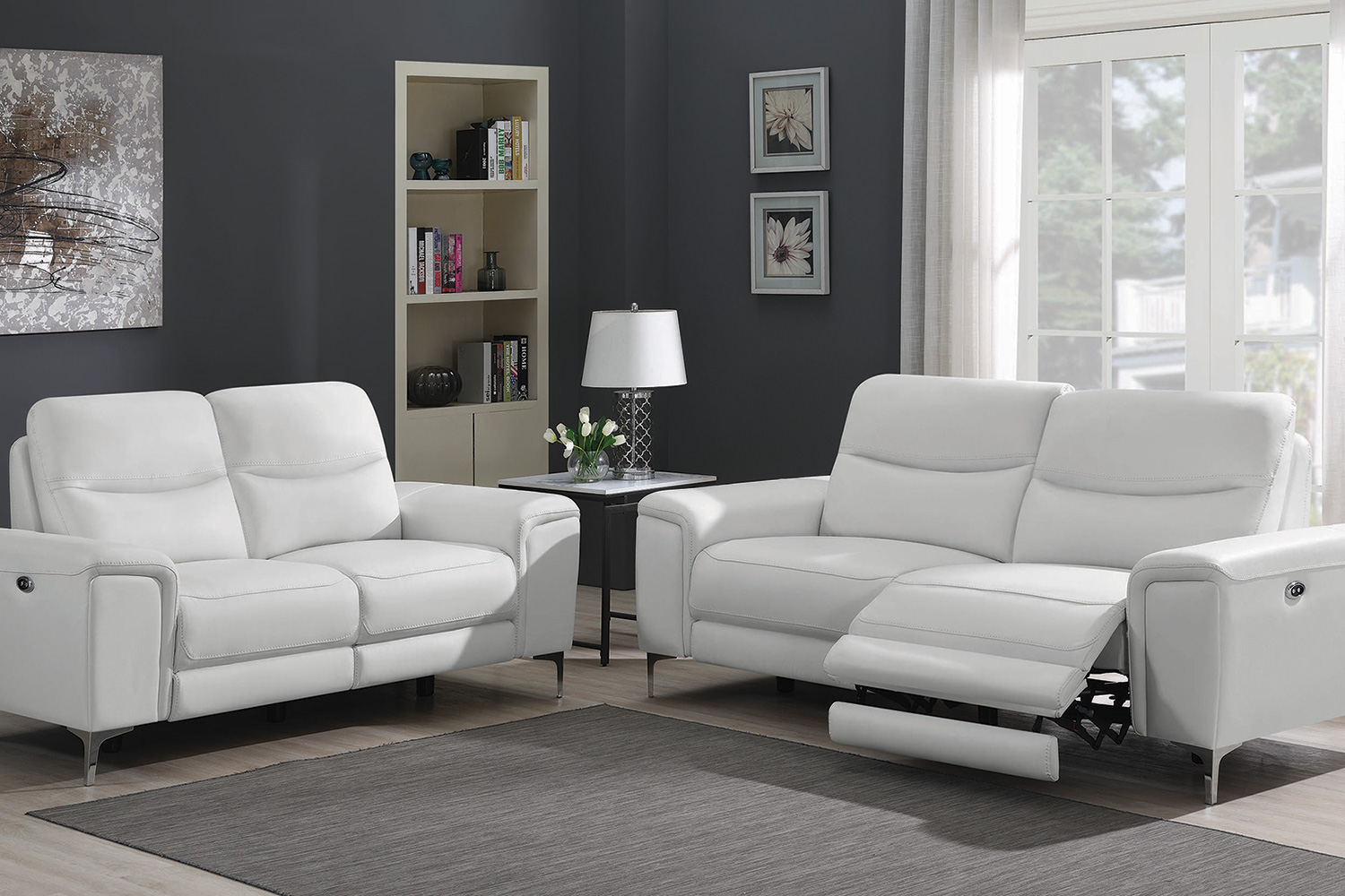 Coaster - Largo Upholstered Power Loveseat in White