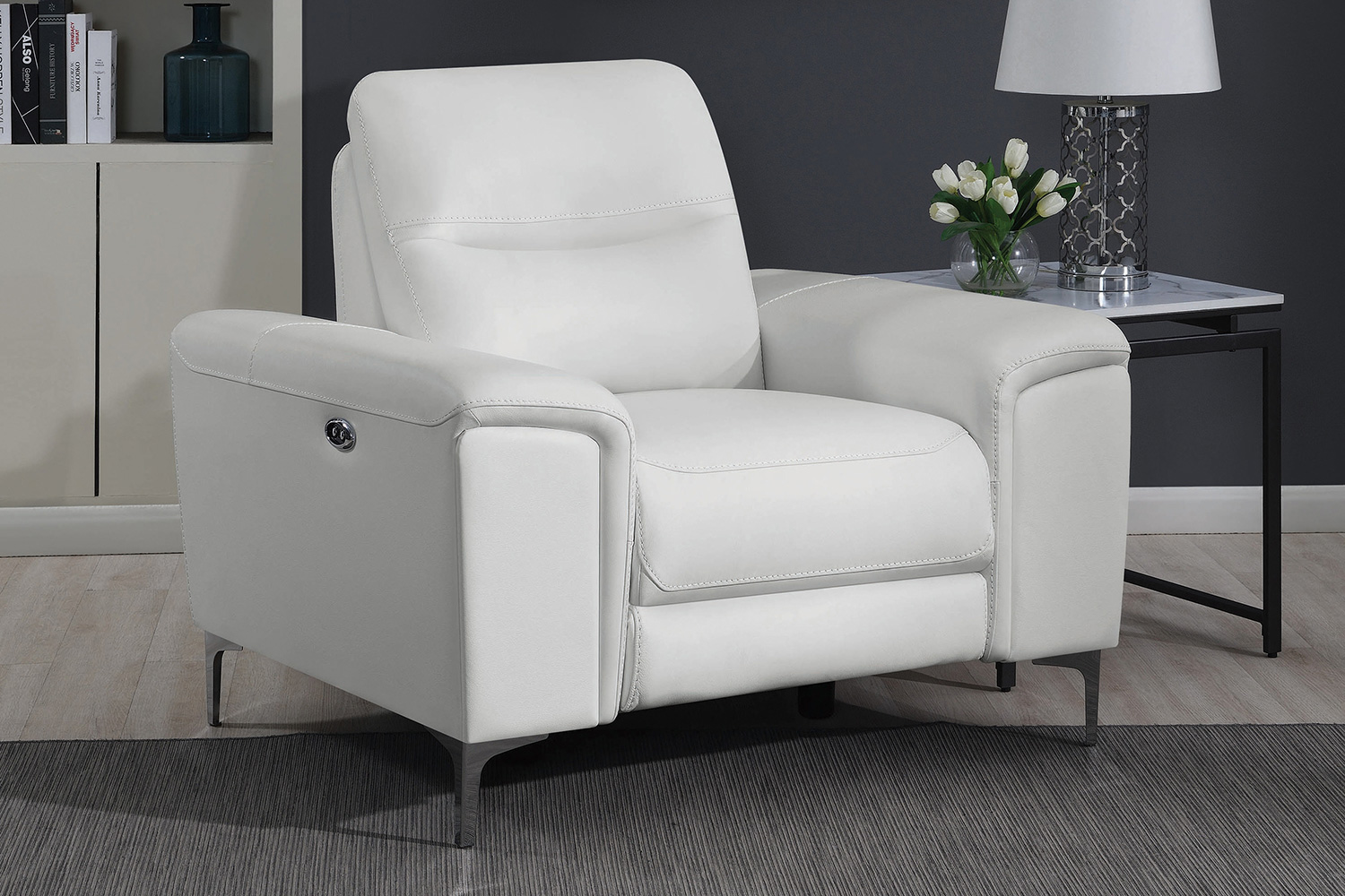 Coaster™ Largo Upholstered Power Recliner - White