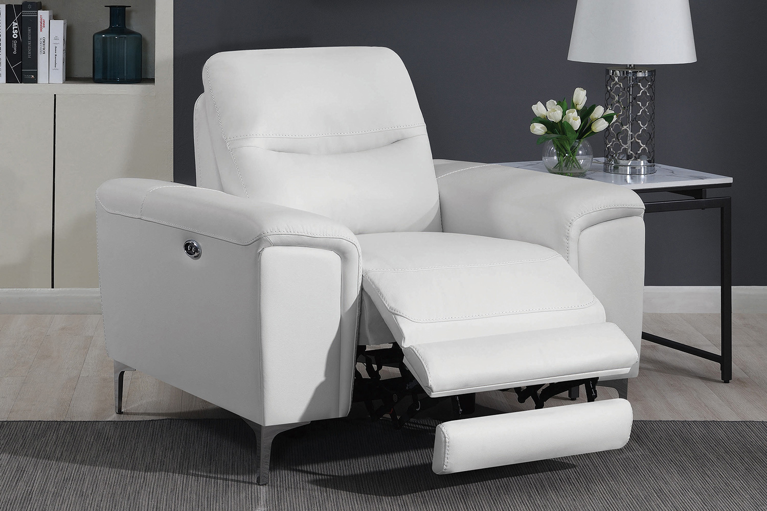 Coaster™ Largo Upholstered Power Recliner - White