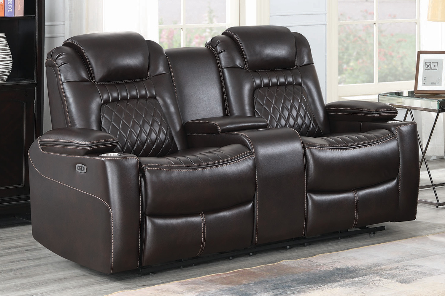 Coaster Korbach Upholstered Power Loveseat - Espresso