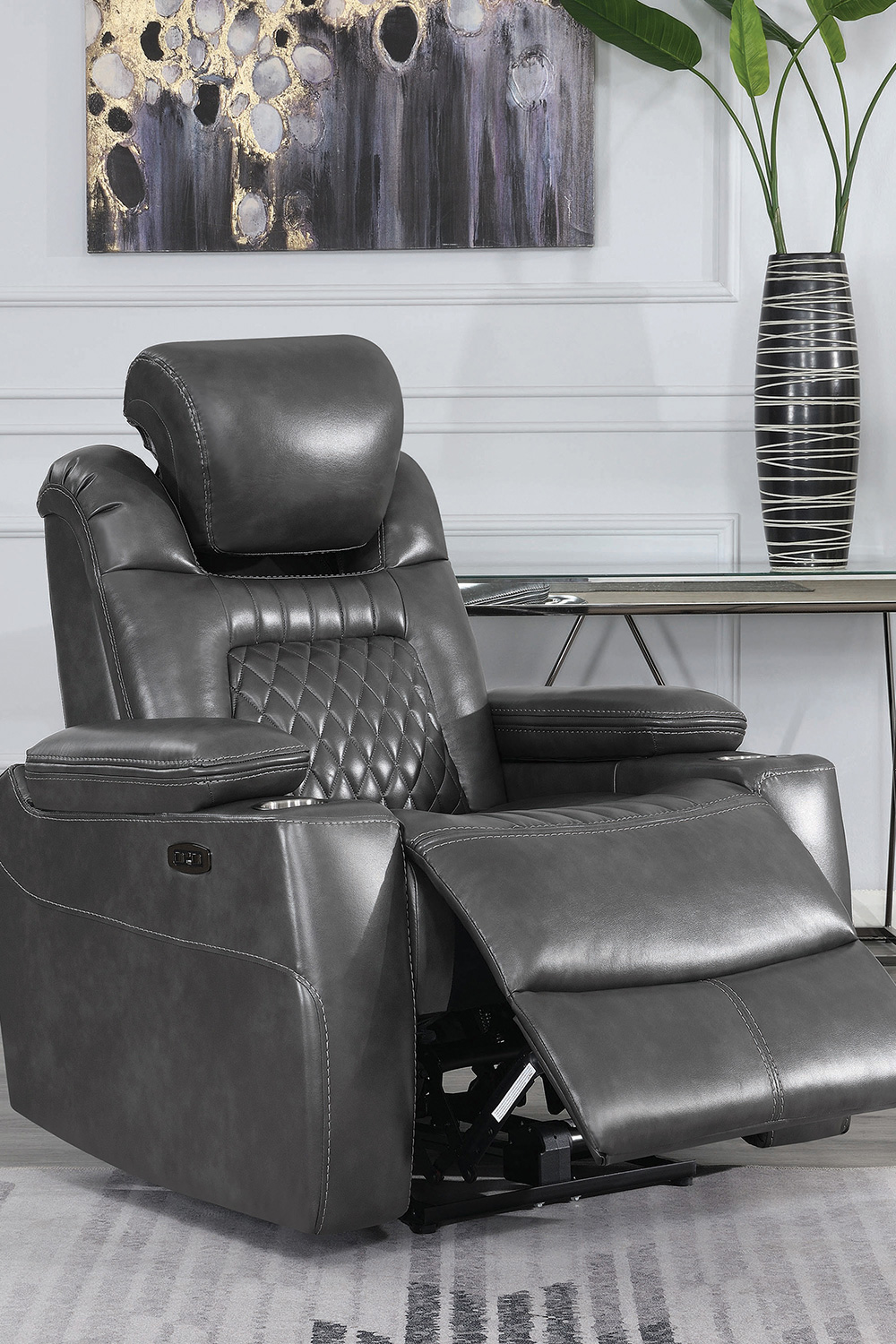 Coaster™ Korbach Upholstered Power Recliner - Charcoal