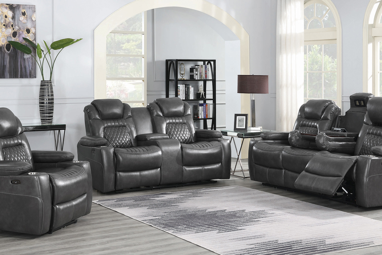 Coaster™ Korbach Upholstered Power Recliner - Charcoal