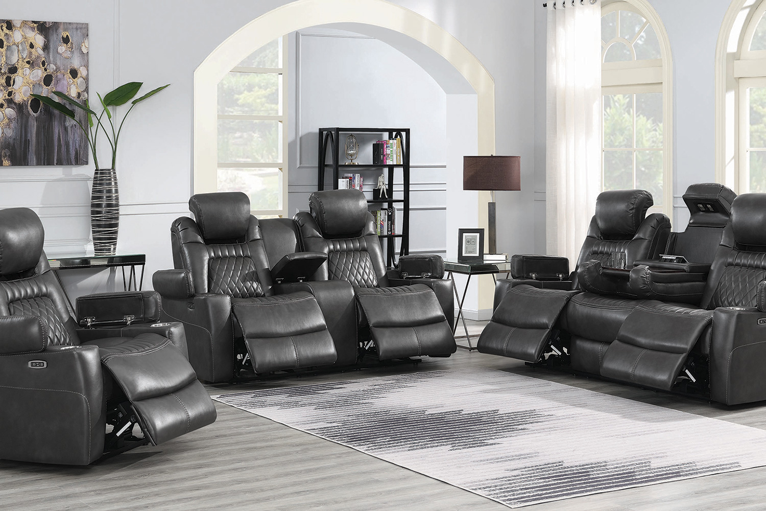 Coaster™ Korbach Upholstered Power Recliner - Charcoal