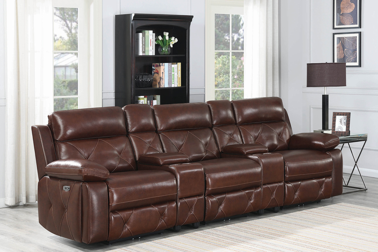 Coaster - Chester Upholstered Power Reclining Seat And Power Headrest Sofa in Chocolate