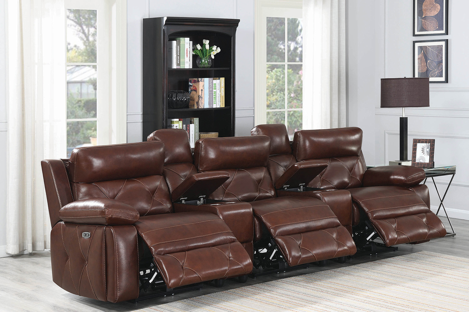 Coaster - Chester Upholstered Power Reclining Seat And Power Headrest Sofa in Chocolate