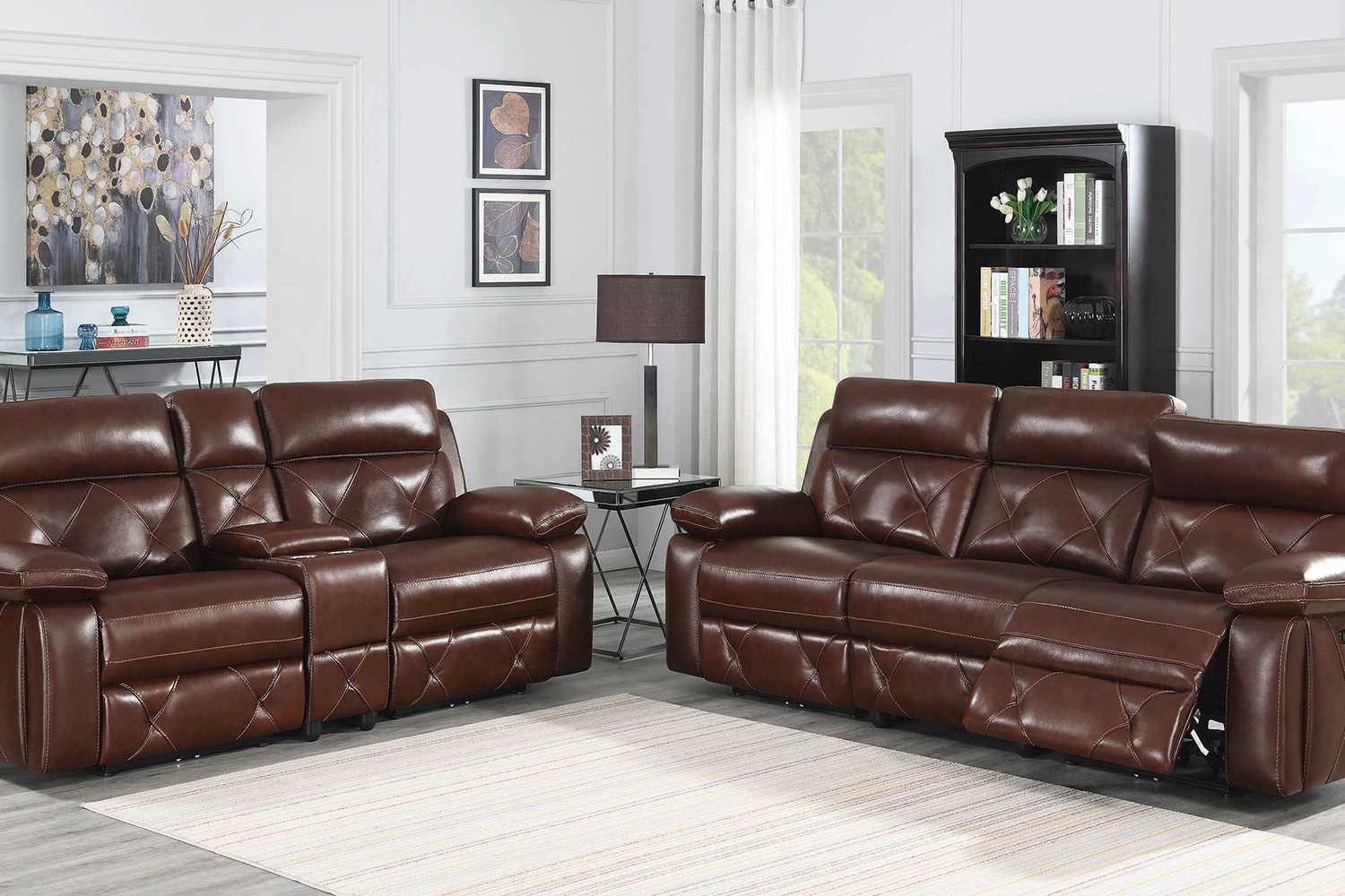 Coaster - Chester Upholstered Power Reclining Seat And Power Headrest Sofa in Chocolate