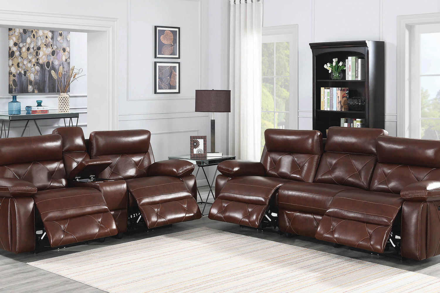 Coaster - Chester Upholstered Power Reclining Seat And Power Headrest Sofa in Chocolate