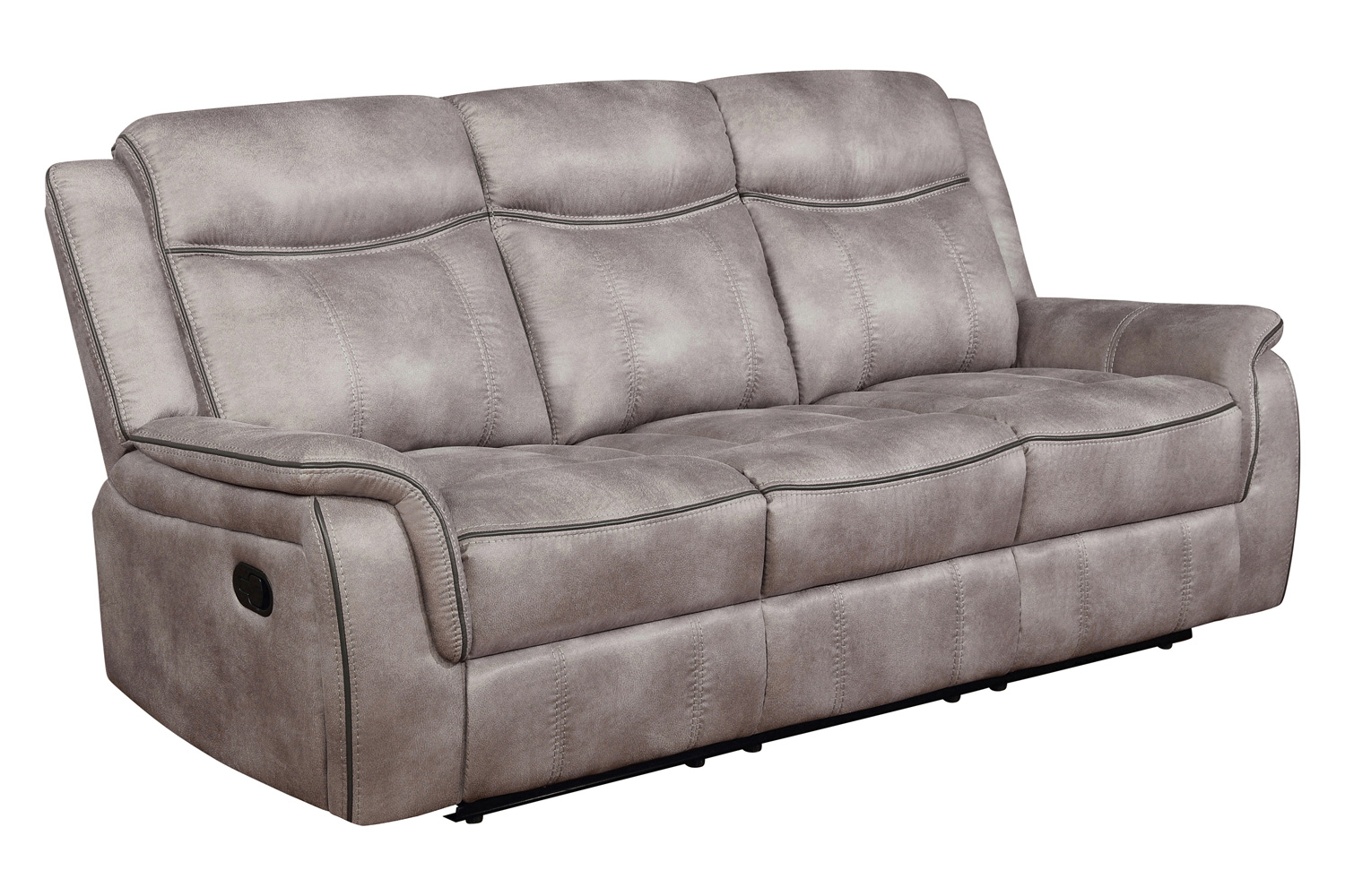 Coaster Lawrence Upholstered Tufted Back Motion Sofa - Taupe