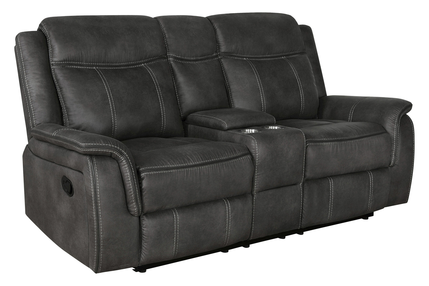 Coaster Lawrence Upholstered Tufted Living Room Set with Glider Recliner - Charcoal